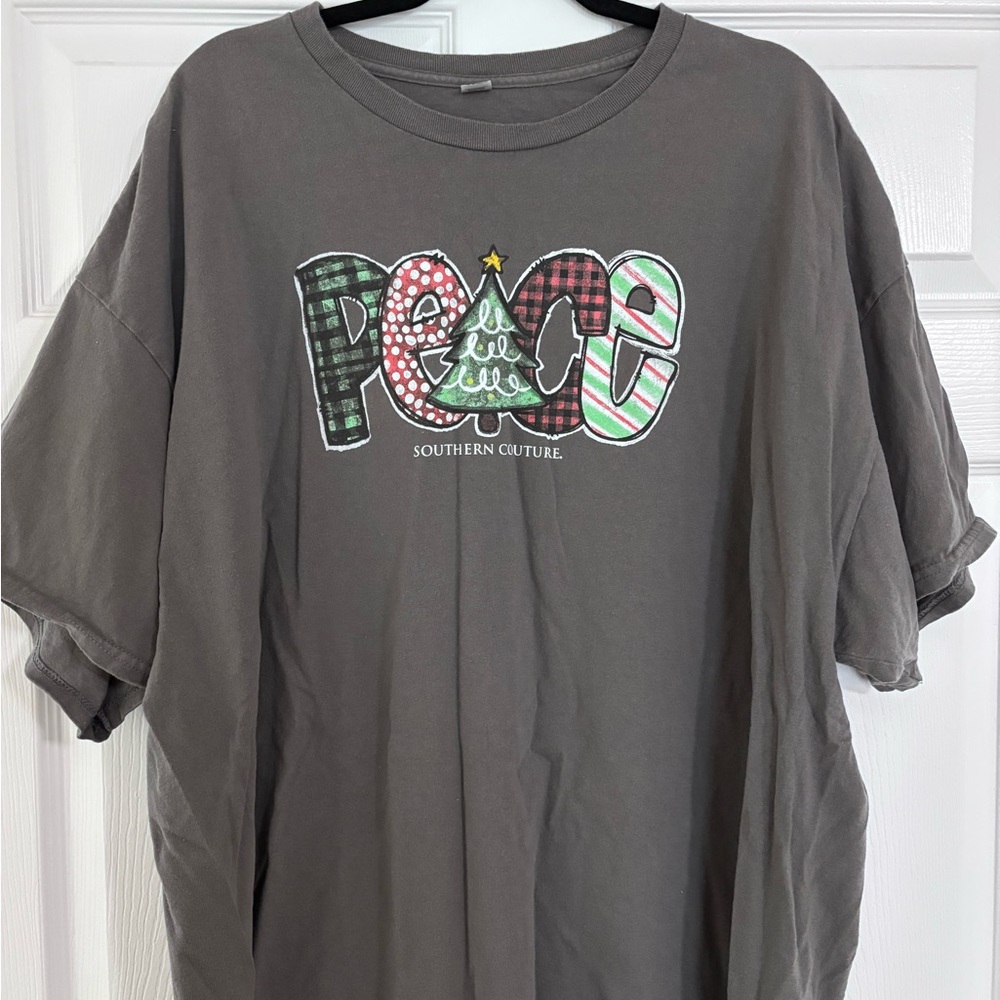 Gray Southern Culture Peace T-Shirt